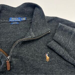 Polo Ralph Lauren Estate Rib Grey Gray Quarter Zip Pullover Mens‎ XL Cotton